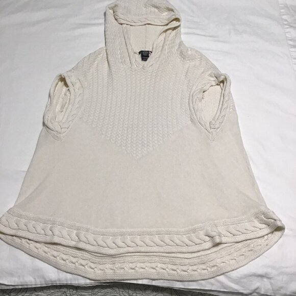 Devoted Hooded Knit Short Sleeve V-Neck Sweater  Size M - Picture 8 of 9